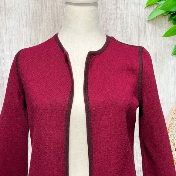 Chicos Reversible Cardigan Size 0 (Actual = 4) Red Open Front Chic Versatile - Picture 4 of 7